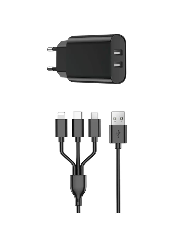WIWU CHARGER WI-U003 20W KIT 3/1 BLACK